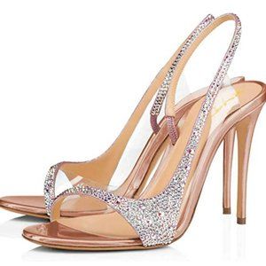 XYD Elegant Rhinestone Studded Slingback Sandals